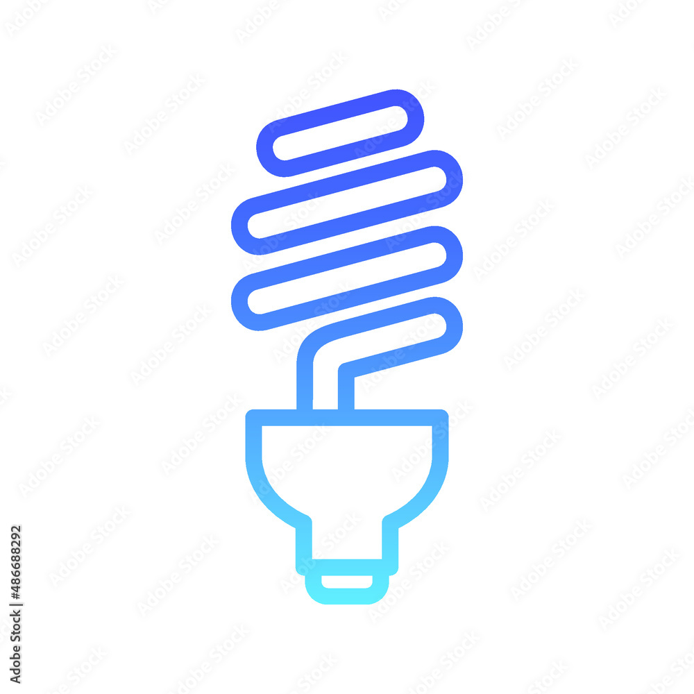 Energry Saver bulb Line Gradient Energry Saver bulb Line Gradient