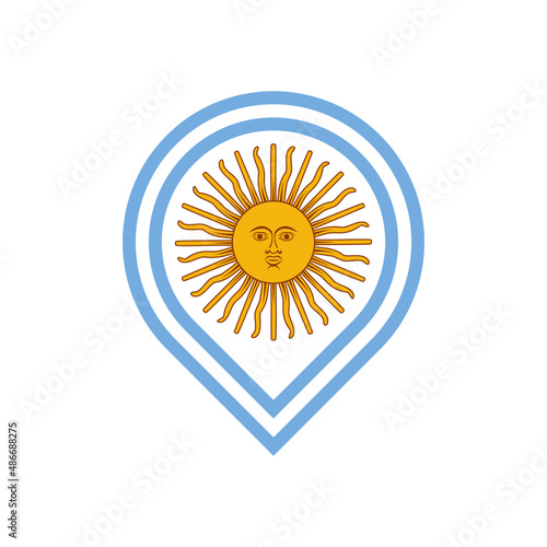 map pin icon of argentina flag. vector illustration isolated on white background