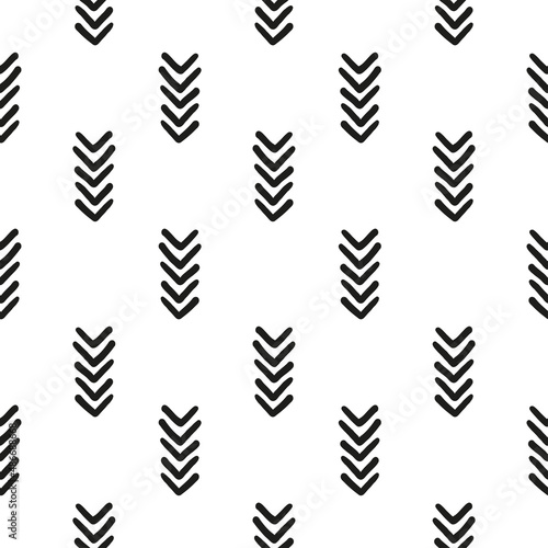 Vector seamless pattern with black arrowheads
