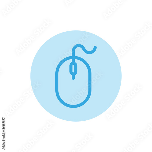 Blue mouse icon on white background