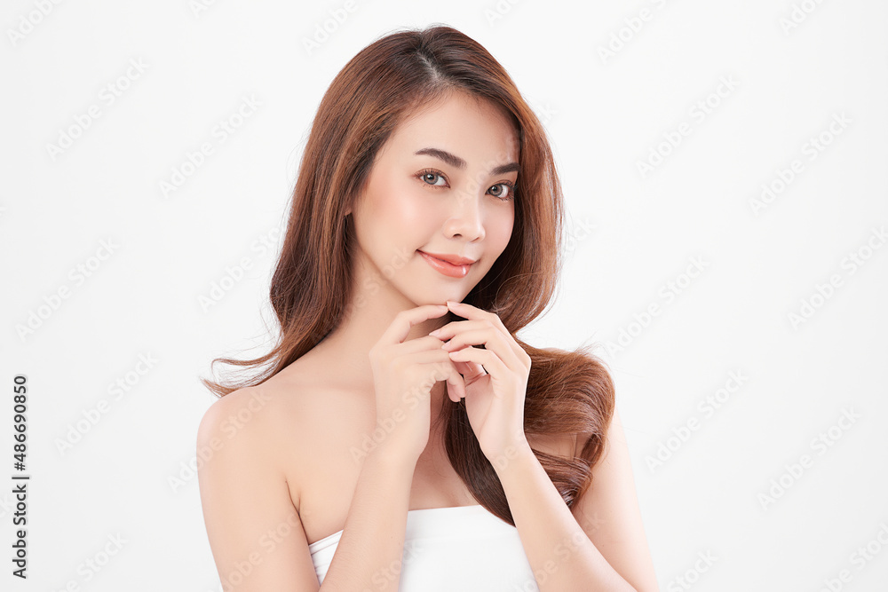 Beautiful young asian woman with clean fresh skin on white background, Face care, Facial treatment, Cosmetology, beauty and spa, Asian women portrait. Beautiful young asian woman with clean fresh skin on white background, Face care, Facial treatment, Cosmetology, beauty and spa, Asian women portrait.
