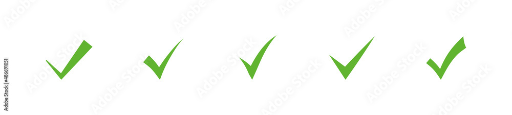 Checkmark icon set. Green approved symbol. Vector illustration Checkmark icon set. Green approved symbol. Vector illustration