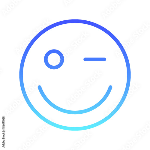 winking face Line Gradient