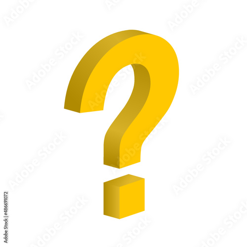 3d yellow question mark