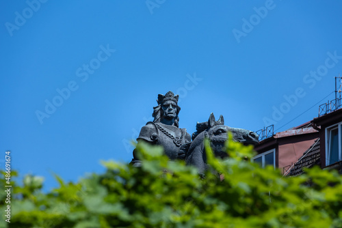 Wallpaper Mural the statue of King Wladyslaw Jagiella in Krakow, Poland Torontodigital.ca