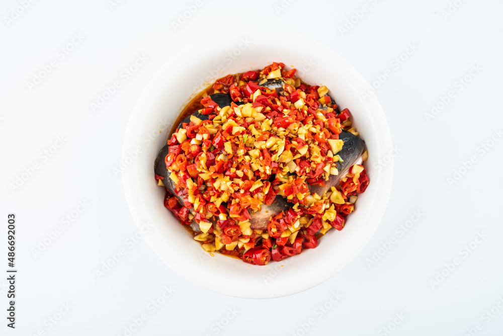 Hunan Cuisine Fish Head with Chopped Peppers Hunan Cuisine Fish Head with Chopped Peppers