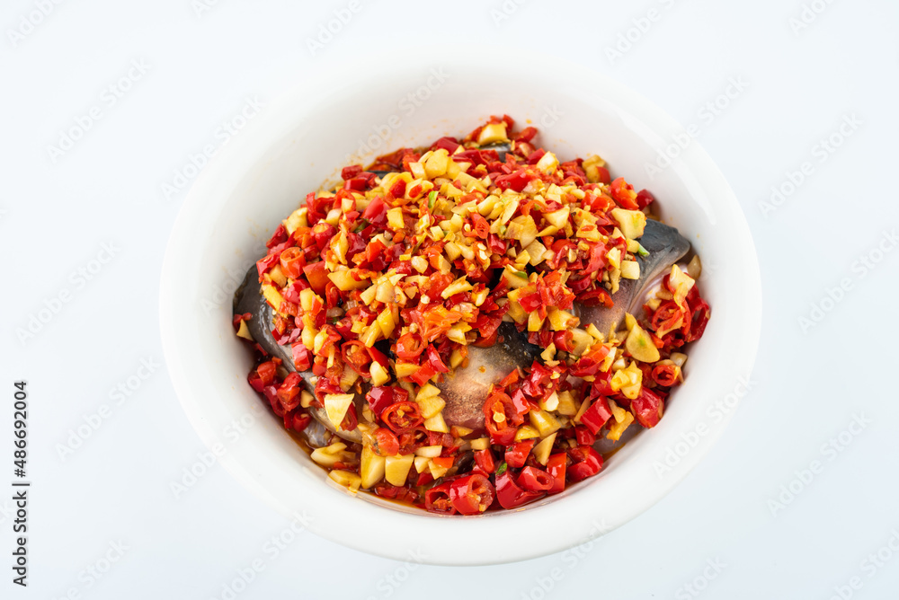 Hunan Cuisine Fish Head with Chopped Peppers Hunan Cuisine Fish Head with Chopped Peppers