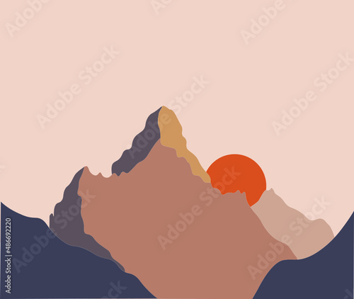 Mountain, panorama vector