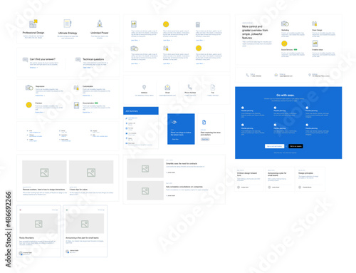 Web UI Editable Icon Info Blocks, Layout Template