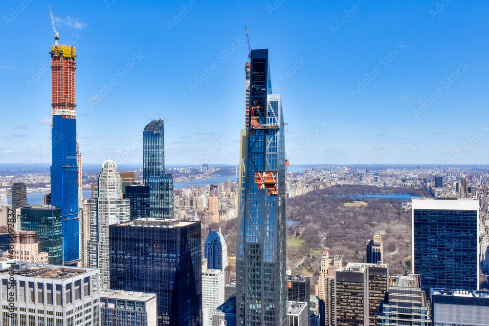 Skyscraper construction in New York city, USA