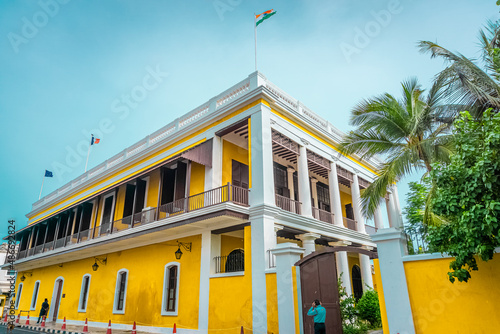 Fotografia French Embassy Quarter building at a union territory at French colony, Pondicher