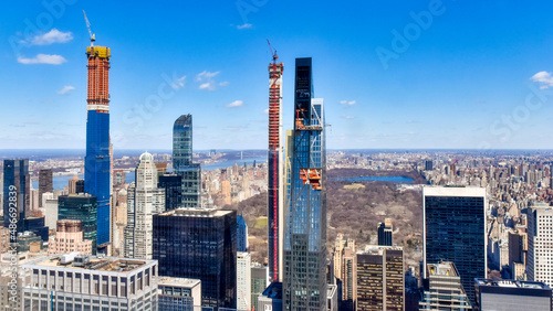 Skyscraper construction in New York city, USA