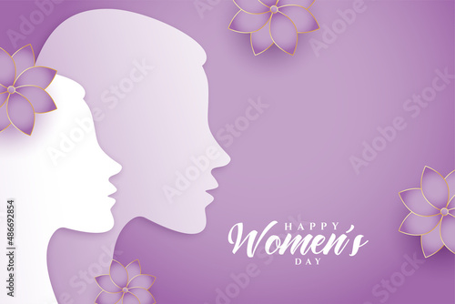 elegant purple womens day celebration wishes card design