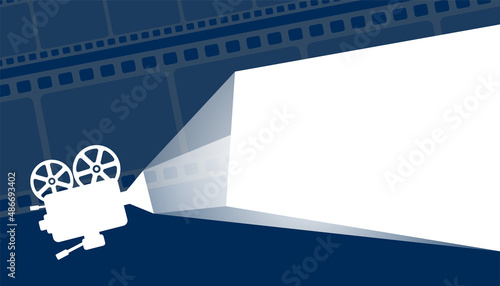 flat projector camera with film strip background