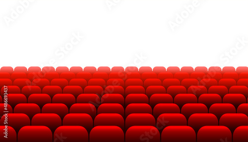 row of red seats movie theater background