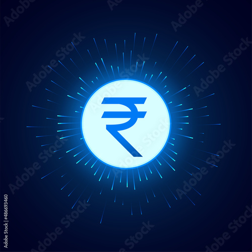 digital rupee fiat money concept background