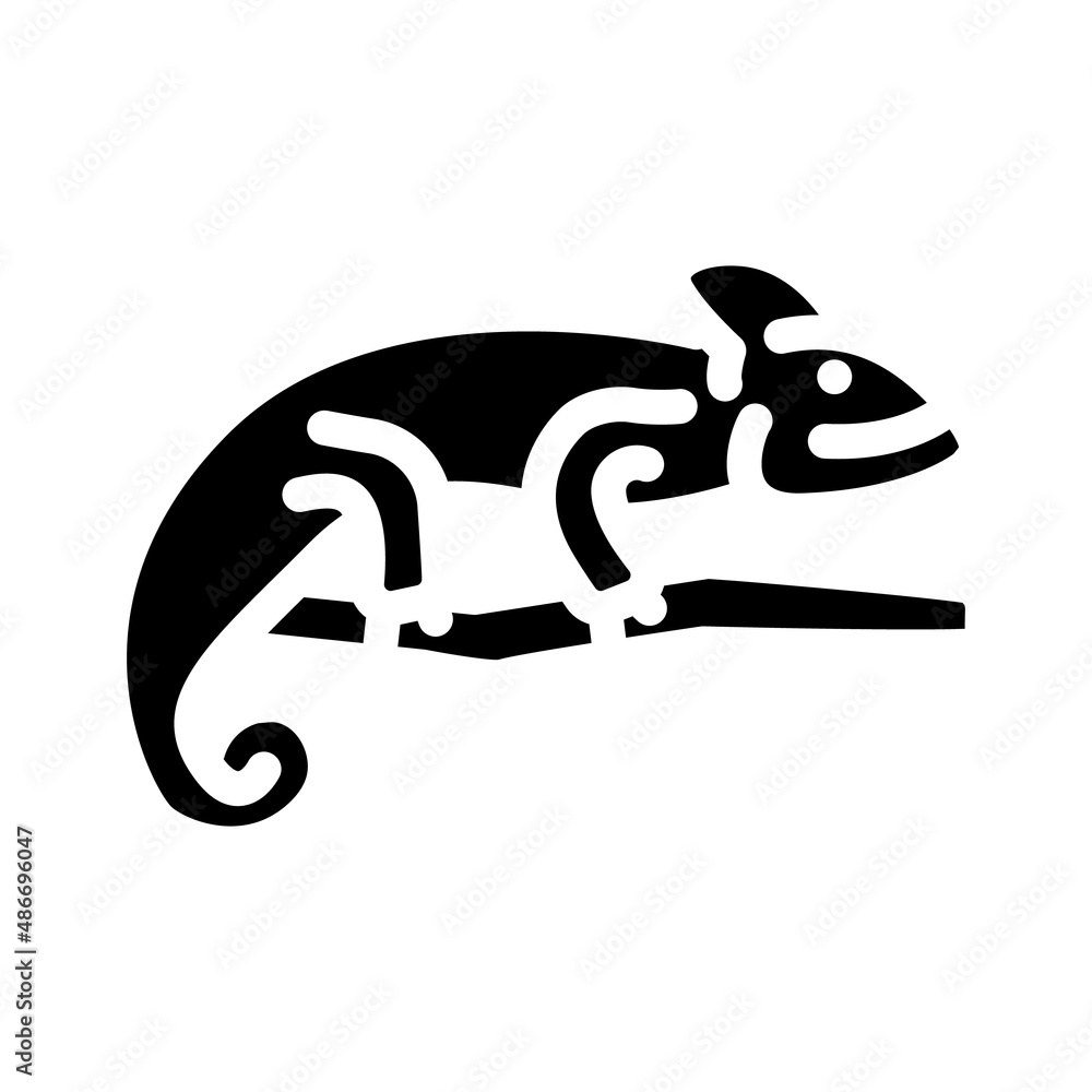 chameleon animal glyph icon vector. chameleon animal sign. isolated contour symbol black illustration chameleon animal glyph icon vector. chameleon animal sign. isolated contour symbol black illustration