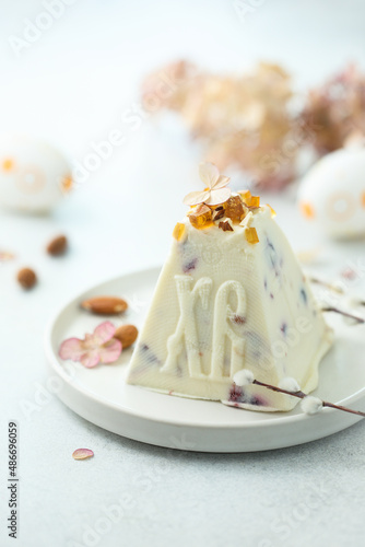 Traditional Russian Easter dessert with dried fruits 