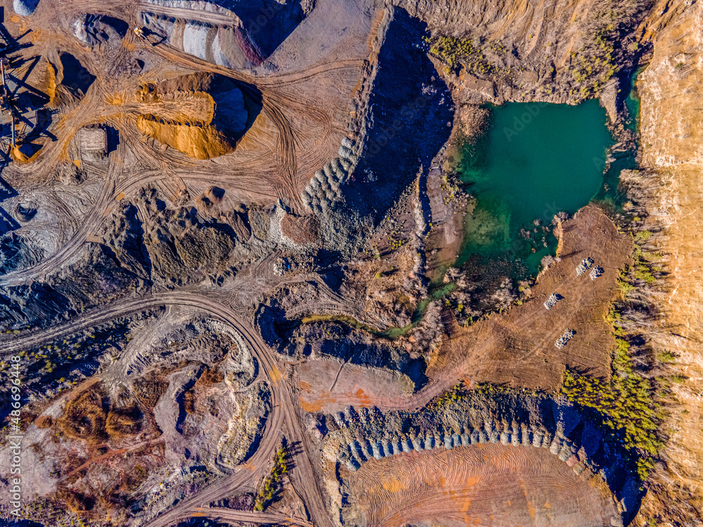 The former Großkamsdorf open-cast mine in Thuringia is a testament to ...