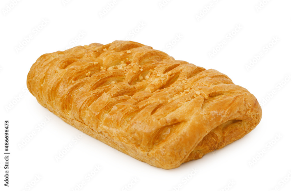 Fruit strudel isolated on white background Fruit strudel isolated on white background
