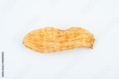 Dried Chinese herbal medicine Gastrodia elata on white background photo