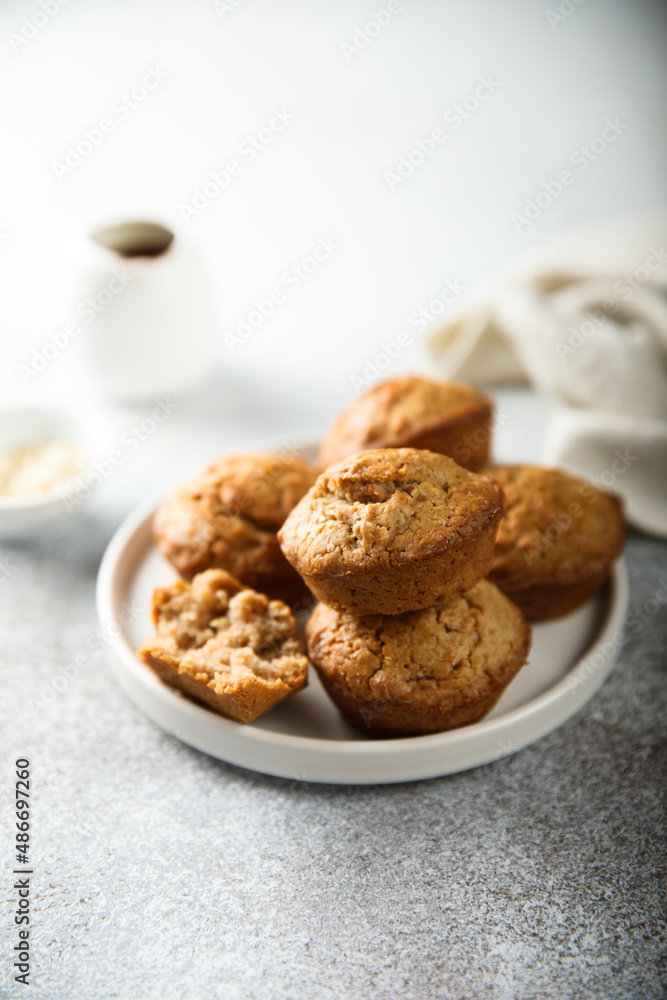 Homemade assorted muffins with lemon, cinnamon and nuts Homemade assorted muffins with lemon, cinnamon and nuts