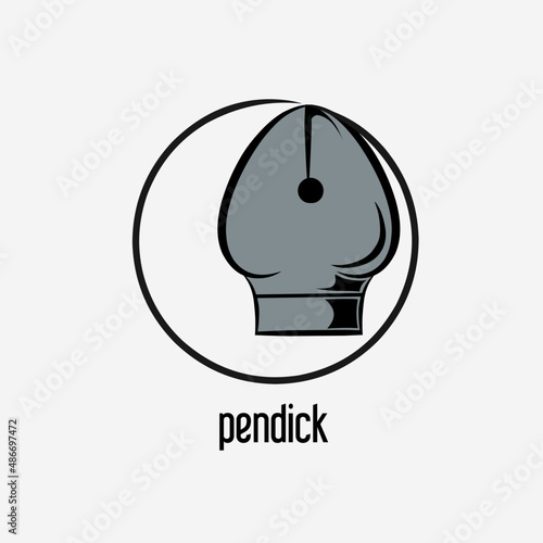 illustration vector graphic of pen and dick suitable for logo type,print,etc.