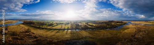 Panorama from the drone of the Warta pool near Gorzów Wlkp