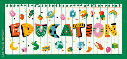 Colorful Font Design With Abstract Shapes