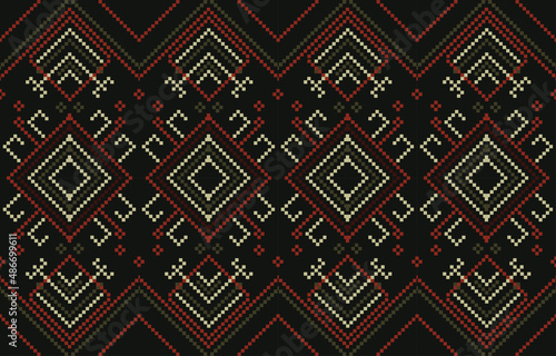 Ethnic Print Fabric Pattern. Geometric seamless ornament Traditional Print.