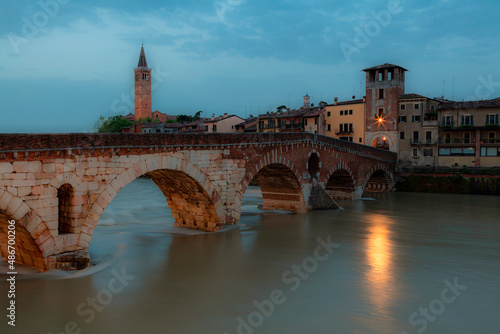 The Roman Ponte Pietra in Verona © Andrey