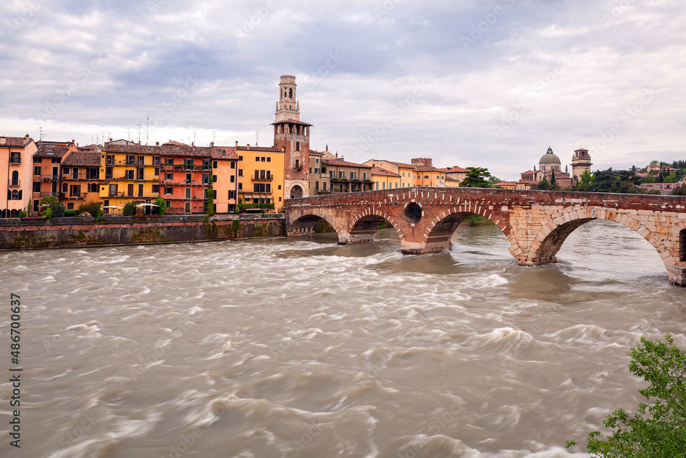 The Roman Ponte Pietra in Verona