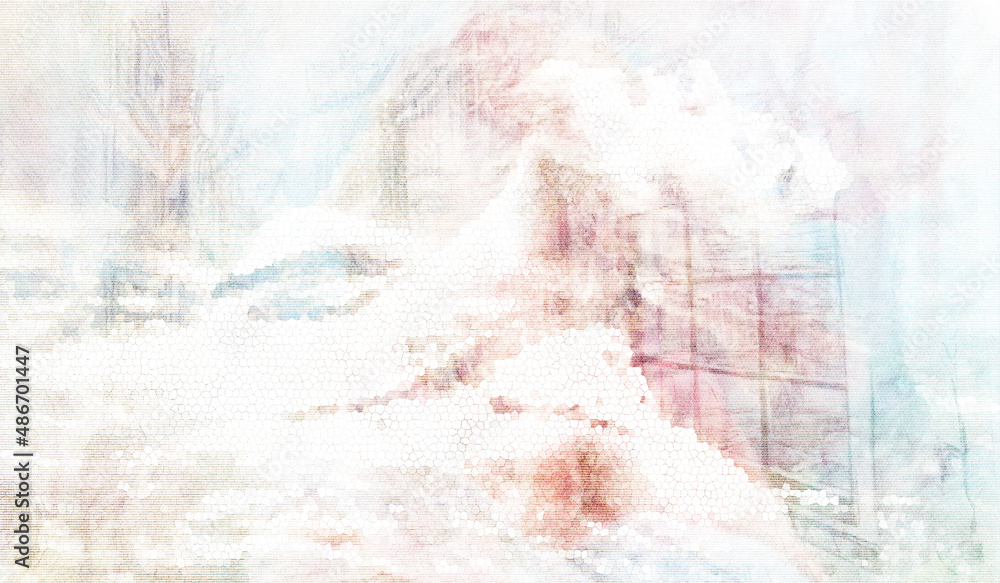 Fototapeta premium person in the snow, girl, woman, portrait, face, drawing, painting, beautiful, young, teenager, schoolgirl, background