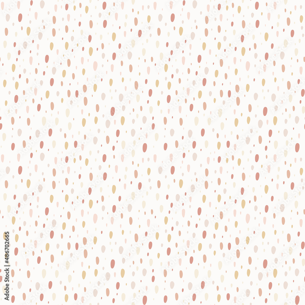 Hand drawn dots simple seamless pattern. Small oval shapes in a pastel palette on a light background. Background chaotic polka dots for printing on products Hand drawn dots simple seamless pattern. Small oval shapes in a pastel palette on a light background. Background chaotic polka dots for printing on products