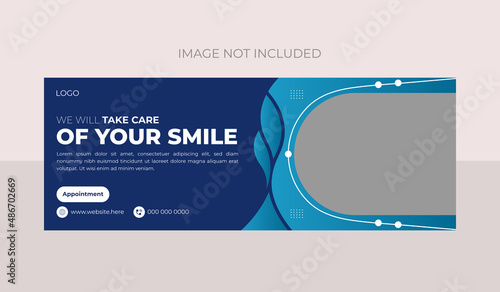 modern social media cover design template for facebook ads banner dental care medical clinic
