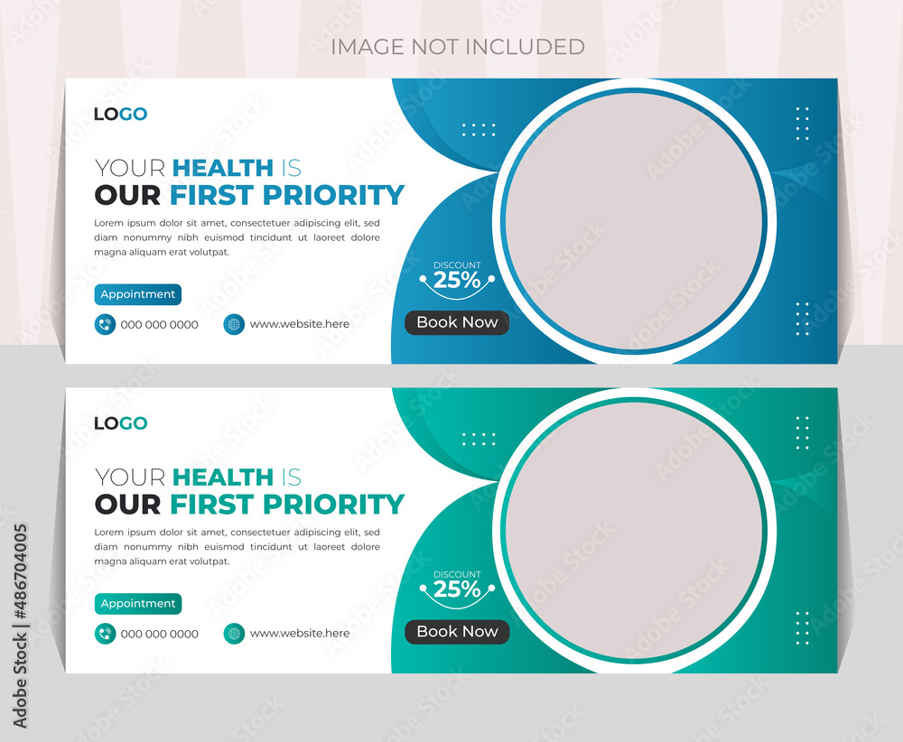 Modern social media cover design template for medical facebook profile cover banner Modern social media cover design template for medical facebook profile cover banner