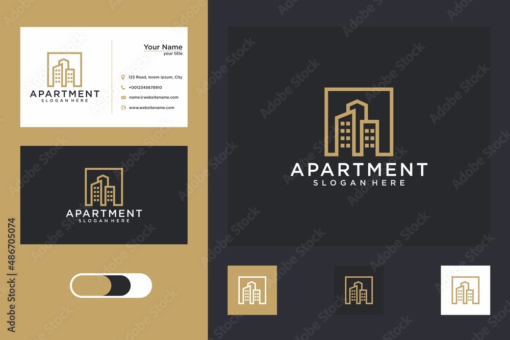 apartment with building logo design