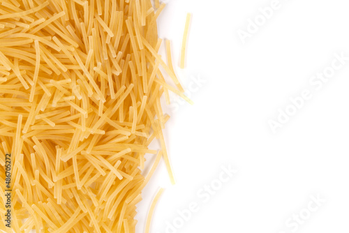 raw noodles isolated on white background