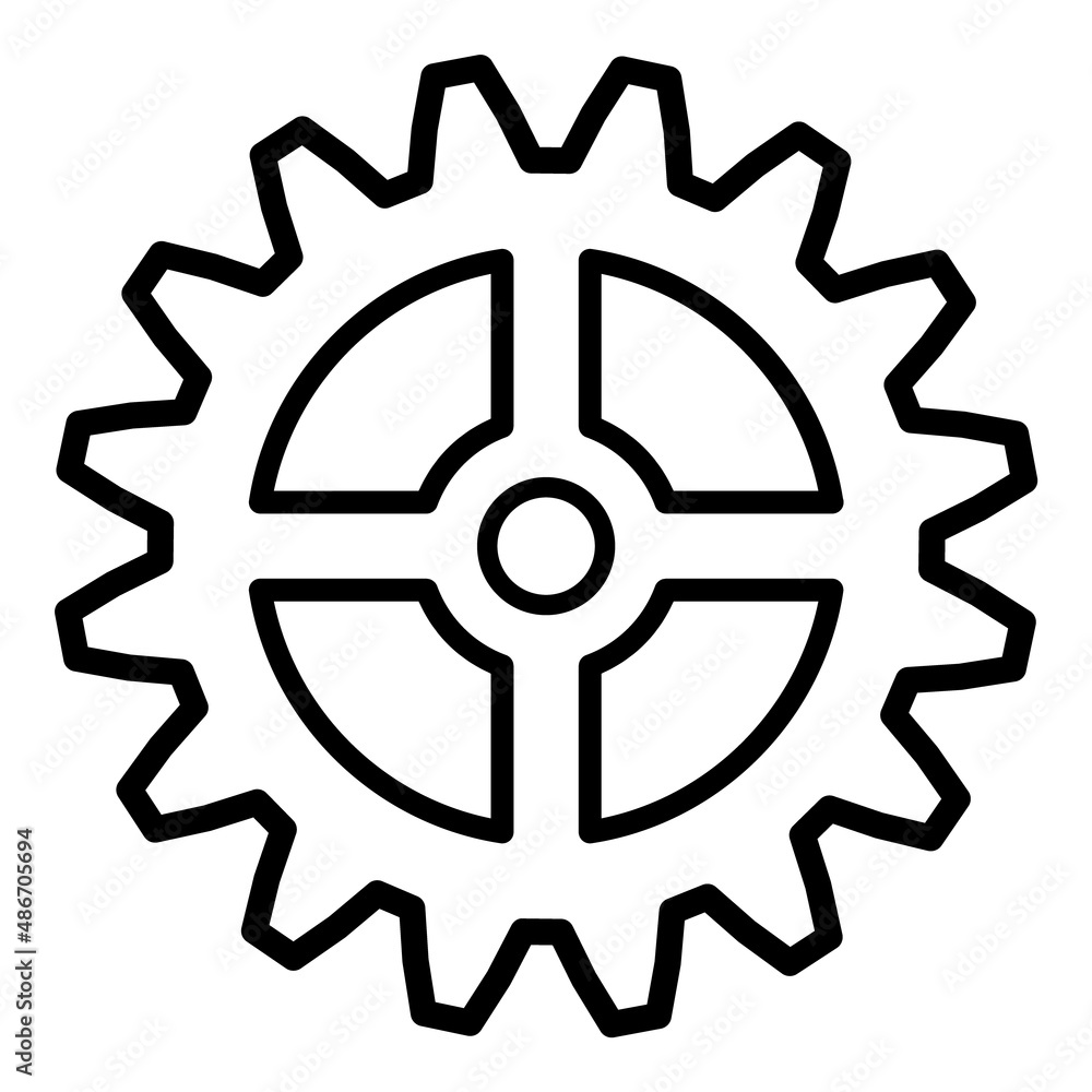 Obraz premium Cogwheel Flat Icon Isolated On White Background