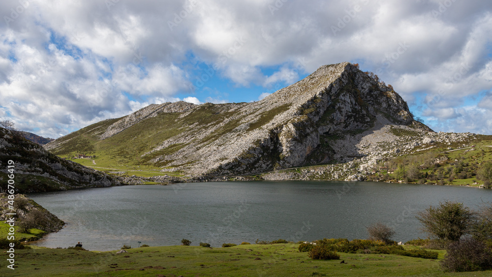 Ercina Lake in Picos de Europa National Park in Asturias, Spain.