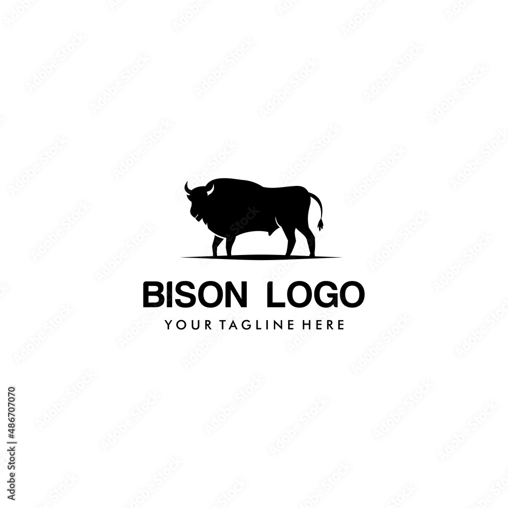 Black bull logo with bull illustration showing off its strong horns. Suitable for your design need, logo, illustration, animation, etc.