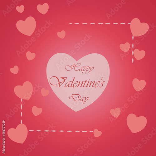 valentine for february 14 with hearts with text happy valentine's day