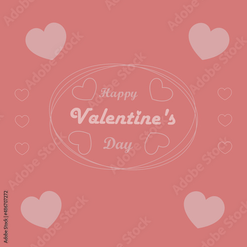 valentine for february 14 with hearts with text happy valentine's day