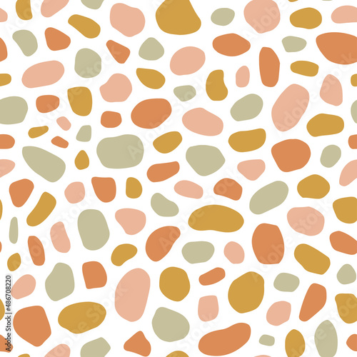 Seamless pattern with colorful spots or stones