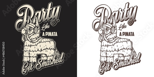 Pinata for party vintage emblem