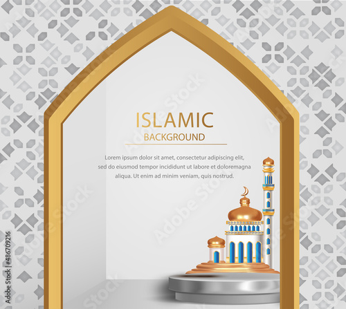 ramadan 3d vector booth stand product background
