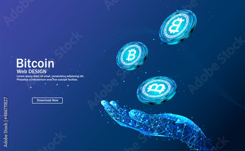 Crypto currency, virtual electronic, internet money. Bitcoin currency. Crypto coin with growth chart. International stock exchange. Network bitcoin marketing vector banner.