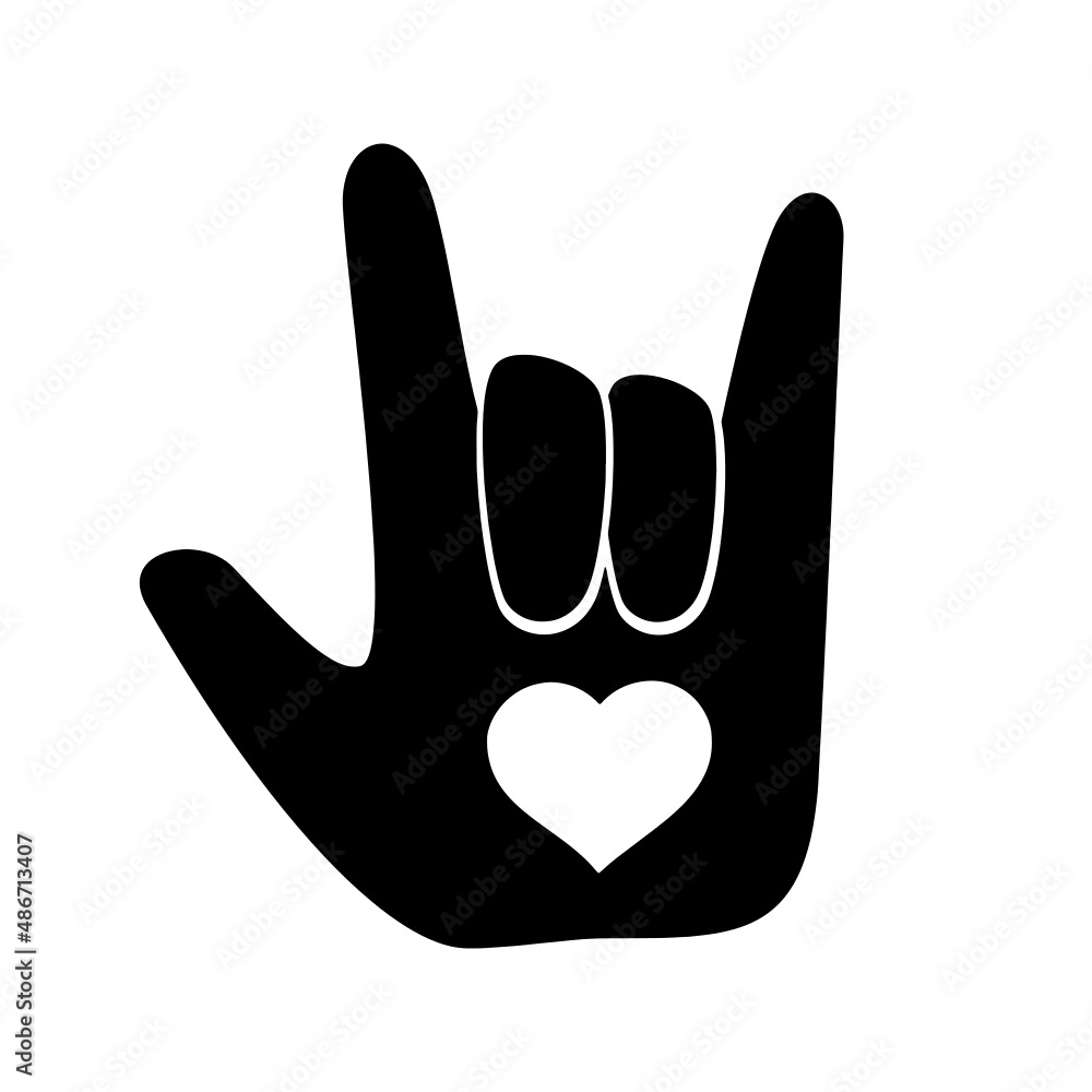 ASL I Love You Heart Hand American Sign Stock Vector Adobe Stock