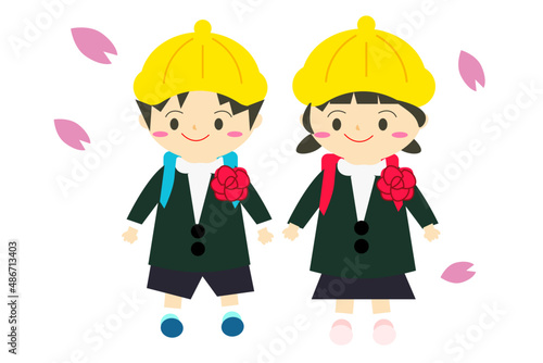 小学生 新入生 イラスト ベクター