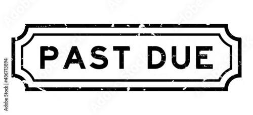 Grunge black past due word rubber seal stamp on white background